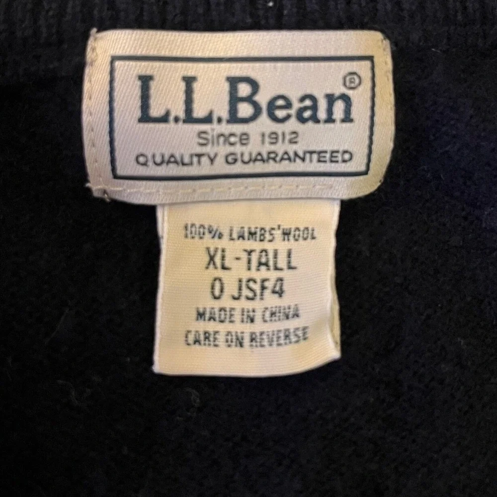 Vtg L.L. Bean Men's Houndstooth Sweater Vest 100% Wool - Picture 2 of 5